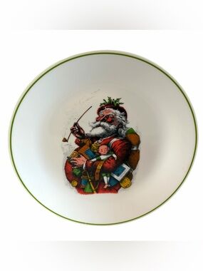 Vintage Corning Designs St. Nicholas Santa Clause Plate 10.25” Glass Ceramic